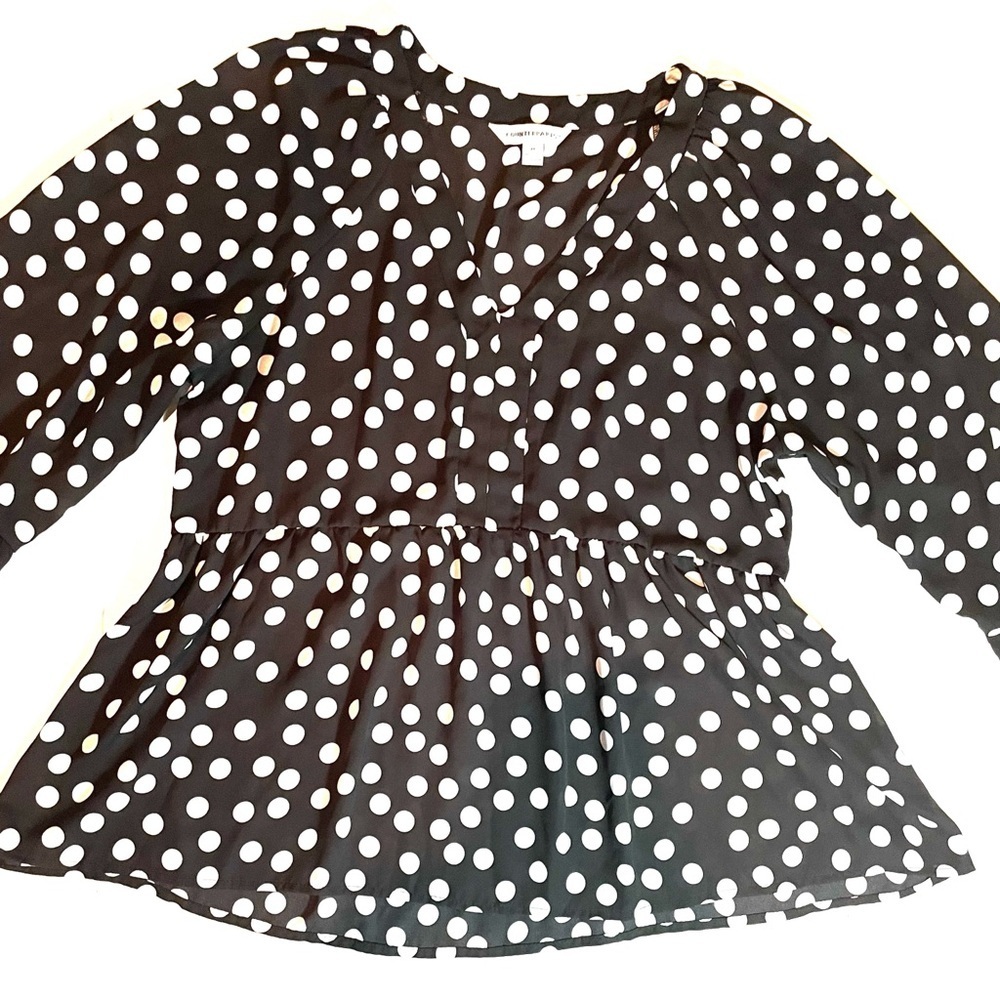 Counterparts Black and White Polka Dot Women’s Blouse Size Medium - Picture 11 of 12